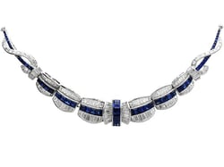 Luxury Sapphire Necklace with Diamonds