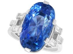 17 Carat Cushion Cut Ceylon Sapphire Ring