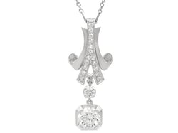 Art Deco Diamond Drop Pendant in Platinum