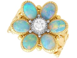 Floral Opal Ring in Yellow Gold for Sale