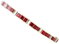 Vintage Gold and Ruby Bracelet for Sale