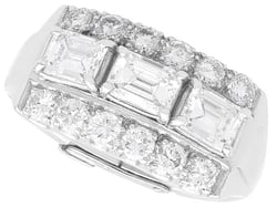 Vintage Emerald Cut Diamond Cluster Ring for Sale