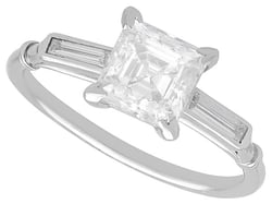 Antique Square Cut Diamond Engagement Ring 