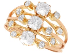Victorian Multi Stranded Diamond Ring in Yellow Gold