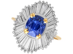 Vintage Sapphire and Diamond Ballerina Ring for Sale