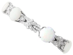 Vintage 9.41 Carat Opal and Diamond Bracelet