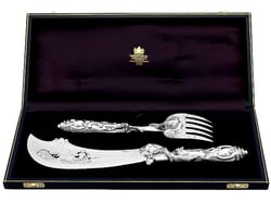 Victorian Cast Silver Fish Servers