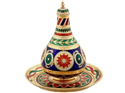 Antique Gold and Enamel Scent and Tray