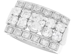 Chunky Platinum and Multi Diamond Ring