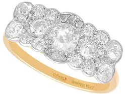 Antique Linear Diamond Cluster Ring in Gold