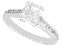 Vintage Asscher Cut Diamond Engagement Ring