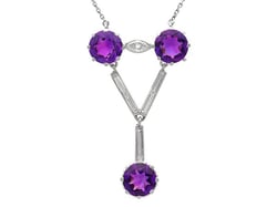 Antique Diamond and Amethyst Drop Pendant