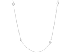 18ct White Gold Diamond Chain Necklace for Sale