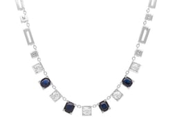 Art Deco Sapphire and Diamond Necklace for Sale