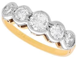 Bezel Set Five Stone Ring in Gold