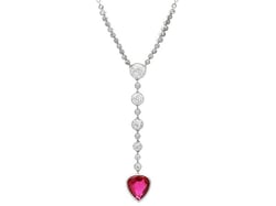 Pear Cut Ruby Pendant Necklace for Sale