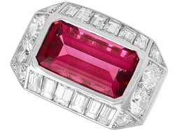 Platinum Pink Tourmaline Diamond Ring
