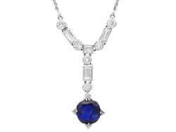 Art Deco Sapphire Pendant in Platinum