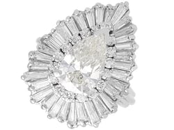 Pear Cut Diamond Ballerina Ring