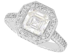 Asscher Cut Halo Engagement Ring for Sale