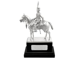 Equestrian Silver Horse and Royal Hussar Officer Figure