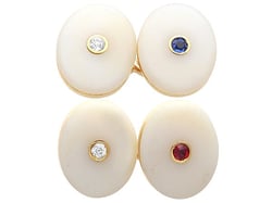Antique Agate and Gemstone Cufflinks in Gold