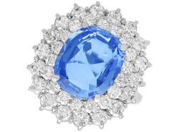 6 Carat Sapphire Ring with Diamonds