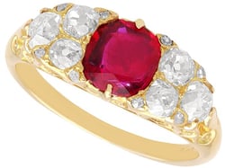 Antique Gold Ruby Diamond Ring for Sale
