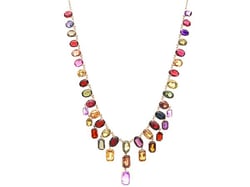 Multi Gemstone Fringe Necklace