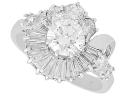 Art Deco Diamond Cocktail Ring in White Gold