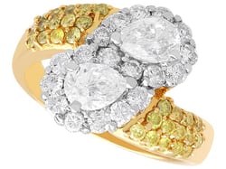 Twist Pear Cut Cluster Engagement Ring in Gold