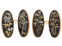 Shakudo Cufflinks in Yellow Gold