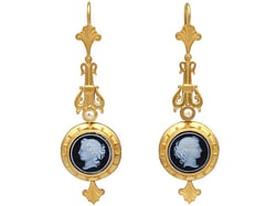 22k Gold Cameo Earrings