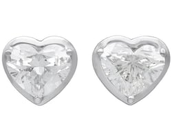 Heart Diamond Stud Earrings