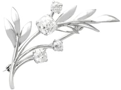 White Gold and Diamond Floral Brooch