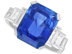 8 Carat Sapphire Engagement Ring in Platinum