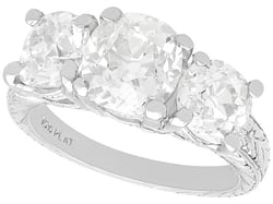 4.5 Carat Diamond Trilogy Ring in Platinum