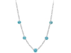 Antique Zircon and Diamond Chain Necklace 