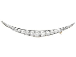 Graduated Diamond Crescent Brooch in Gold