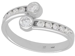 Vintage Diamond Twist Ring White Gold