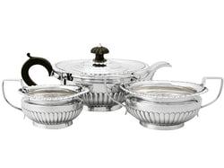 Queen Anne Victorian Silver Tea Set