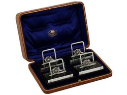 Set of Four Sterling Silver Menu Holders