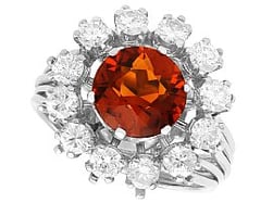 Citrine Cluster Ring in Platinum for Sale 