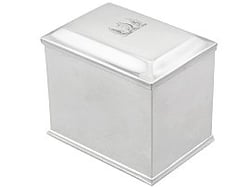 Georgian Sterling Silver Caddy with Crest