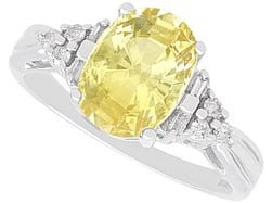 3.9 Carat Oval Yellow Sapphire Engagement Ring