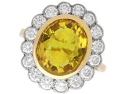 Yellow Sapphire Cluster Ring in Yellow Gold