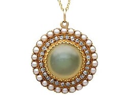 Yellow Gold Cat's Eye Chrysoberyl Pendant