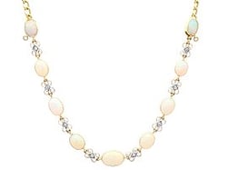 Victorian Opal Diamond Convertible Necklace Bracelet Set