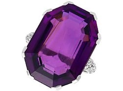 Antique Amethyst Cocktail Ring in Platinum
