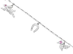 Antique Diamond and Ruby Charm Bracelet